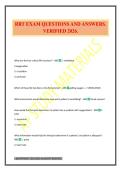 RRT EXAM QUESTIONS AND ANSWERS&period; VERIFIED 2026&period;