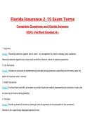 Florida Insurance 2-15 Exam Terms Questions with Correct Answers Pass the Exam&comma; 100&percnt; Verified &lpar;2026 &sol; 2027&rpar; Graded A&plus;