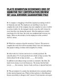 PLATO EDMENTUM ECONOMICS END OF SEMESTER TEST CERTIFICATION REVIEW SET 2026 ANSWERS GUARANTEED PASS