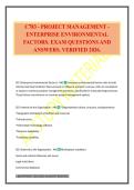 C783 - PROJECT MANAGEMENT - ENTERPRISE ENVIRONMENTAL FACTORS&period; EXAM QUESTIONS AND ANSWERS&period; VERIFIED 2026