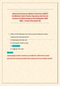 Advanced Emergency Medical Technician &lpar;AEMT&rpar;  Certification Exam Practice Questions And Correct  Answers &lpar;Verified Answers&rpar; Plus Rationales 2026  Q&A &vert; Instant Download Pdf
