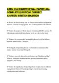 ABFM KSA DIABETES FINAL PAPER 2026 COMPLETE QUESTIONS CORRECT ANSWERS WRITTEN SOLUTION