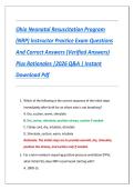 Ohio Neonatal Resuscitation Program &lpar;NRP&rpar; Instructor Practice Exam Questions And Correct Answers &lpar;Verified Answers&rpar; Plus Rationales &vert;2026 Q&A &vert; Instant Download Pdf