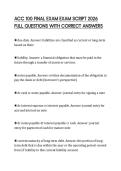 ACC 100 FINAL EXAM EXAM SCRIPT 2026 FULL QUESTIONS WITH CORRECT ANSWERS