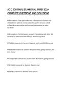 ACC 100 FINAL EXAM FINAL PAPER 2026 COMPLETE QUESTIONS AND SOLUTIONS