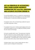 ACC 205 PRINCIPLES OF ACCOUNTING I FINAL PAPER ASHORD UNIVERSITY EXAMINATION TEST 2026 FULL QUESTIONS AND ACCURATE SOLUTIONS GRADED A&plus;