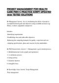 PROJECT MANAGEMENT FOR HEALTH CARE PMH-C PRACTICE SCRIPT UPDATED 2026 TESTED SOLUTIONS