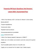 Fresenius RN Exam Questions with Correct Answers Pass the Exam&comma; 100&percnt; Verified &lpar;2026 &sol; 2027&rpar; Graded A&plus;