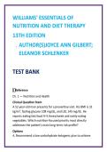 Williams&rsquo; Nutrition Test Bank 13th Ed &vert; Nursing Nutrition Test Bank 2026 &vert; Diet Therapy & MNT MCQs