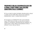 PROPHECY RELIAS PHARMACOLOGY RN A FINAL STUDY SHEET 2026 SOLVED QUESTIONS FULLY CORRECT