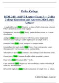 BIOL 2401 A&P II Lecture Exam 3 &mdash; Collin  College Questions and Answers 2026 Latest  Update 