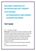 Williams&rsquo; Essentials of Nutrition & Diet Therapy 13th Edition Test Bank &vert; Nursing Nutrition MCQs 2026