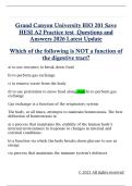 Grand Canyon University BIO 201 Save  HESI A2 Practice test  Questions and  Answers 2026 Latest Update 