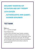 Williams&rsquo; Nutrition Test Bank 13th Ed &vert; Nursing Nutrition MCQs 2026 &vert; Medical Nutrition Therapy Study Guide