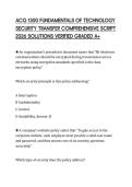 ACQ 1300 FUNDAMENTALS OF TECHNOLOGY SECURITY TRANSFER COMPREHENSIVE SCRIPT 2026 SOLUTIONS VERIFIED GRADED A&plus;
