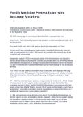 Family Medicine Pretest Exam with Accurate Solutions