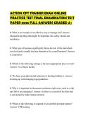 ACTION CPT TRAINER EXAM ONLINE PRACTICE TEST FINAL EXAMINATION TEST PAPER 2026 FULL ANSWERS GRADED A&plus;