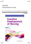 Test Bank For Canadian Fundamentals of Nursing 6E Chapter-by-Chapter Exam Prep &vert; Graded A&plus; &vert; Newest Edition