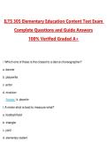 ILTS 305 Elementary Education Content Test Questions with Correct Answers Pass the Exam&comma; 100&percnt; Verified &lpar;2026 &sol; 2027&rpar; Graded A&plus;