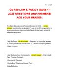 CD 480 LAW & POLICY &lpar;QUIZ 1&rpar;  2026 QUESTIONS AND ANSWERS&vert;  ACE YOUR GRADES&period; 