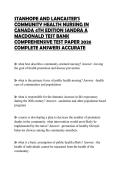STANHOPE AND LANCASTER'S COMMUNITY HEALTH NURSING IN CANADA 4TH EDITION SANDRA A MACDONALD TEST BANK COMPREHENSIVE TEST PAPER 2026 COMPLETE ANSWERS ACCURATE