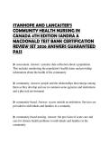 STANHOPE AND LANCASTER'S COMMUNITY HEALTH NURSING IN CANADA 4TH EDITION SANDRA A MACDONALD TEST BANK CERTIFICATION REVIEW SET 2026 ANSWERS GUARANTEED PASS