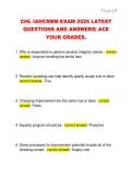 CHL IAHCSMM EXAM 2026 LATEST  QUESTIONS AND ANSWERS&vert; ACE  YOUR GRADES&period;