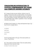 STRAIGHTERLINE INTRODUCTION TO STATISTICS COMPREHENSIVE TEST PAPER 2026 COMPLETE ANSWERS ACCURATE