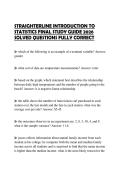 STRAIGHTERLINE INTRODUCTION TO STATISTICS FINAL STUDY GUIDE 2026 SOLVED QUESTIONS FULLY CORRECT