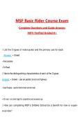 MSF Basic Rider Course Exam Questions with Correct Answers Pass the Exam&comma; 100&percnt; Verified &lpar;2026 &sol; 2027&rpar; Graded A&plus;
