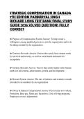 STRATEGIC COMPENSATION IN CANADA 7TH EDITION PARBUDYAL SINGH RICHARD LONG TEST BANK COMPREHENSIVE TEST PAPER 2026 COMPLETE ANSWERS ACCURATE