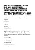 STRATEGIC MANAGEMENT CONCEPTS AND CASES COMPETITIVENESS GLOBALIZATION 14TH EDITION HITT IRELAND HOSKISSON HARRISON TEST BANK ALL CHAPTERS FINAL STUDY GUIDE 2026 SOLVED QUESTIONS FULLY CORRECT