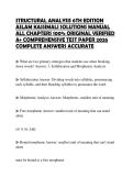 STRUCTURAL ANALYSIS 6TH EDITION ASLAM KASSIMALI SOLUTIONS MANUAL ALL CHAPTERS 100&percnt; ORIGINAL VERIFIED A&plus; COMPREHENSIVE TEST PAPER 2026 COMPLETE ANSWERS ACCURATE