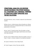 STRUCTURAL ANALYSIS 6TH EDITION ASLAM KASSIMALI SOLUTIONS MANUAL ALL CHAPTERS 100&percnt; ORIGINAL VERIFIED A&plus; PRACTICE SCRIPT UPDATED 2026 TESTED SOLUTIONS