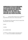 SUPERVISION OF POLICE PERSONNEL 10TH EDITION NATHAN IANNONE MARVIN IANNONE JEFF BERNSTEIN ROBERT DOWD TEST BANK ALL CHAPTERS 100&percnt; PRACTICE SCRIPT UPDATED 2026 TESTED SOLUTIONS
