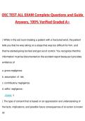 OEC TEST ALL EXAM Questions with Correct Answers Pass the Exam&comma; 100&percnt; Verified &lpar;2026 &sol; 2027&rpar; Graded A&plus;