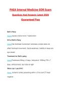 PAEA Internal Medicine EOR Exam Questions with Correct Answers Pass the Exam&comma; 100&percnt; Verified &lpar;2026 &sol; 2027&rpar; Graded A&plus;