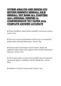 SYSTEMS ANALYSIS AND DESIGN 11TH EDITION KENNETH KENDALL JULIE KENDALL TEST BANK ALL CHAPTERS 100&percnt; ORIGINAL VERIFIED A&plus; COMPREHENSIVE TEST PAPER 2026 COMPLETE ANSWERS ACCURATE