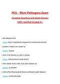 PCA - Plant Pathogens Exam Questions with Correct Answers Pass the Exam&comma; 100&percnt; Verified &lpar;2026 &sol; 2027&rpar; Graded A&plus;