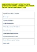 Mental Health Proctored ATI ACTUAL TEST BANK  QUESTIONS AND CORRECT ANSWERSLATEST VERSION  ASSURED PASS&vert;AGRADE COMPLETE EXAM  