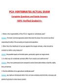 PCA-VERTEBRATES ACTUAL EXAM Questions with Correct Answers Pass the Exam&comma; 100&percnt; Verified &lpar;2026 &sol; 2027&rpar; Graded A&plus;