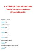 PCA Competency Test &lpar;Georgia Exam&rpar; Questions with Correct Answers Pass the Exam&comma; 100&percnt; Verified &lpar;2026 &sol; 2027&rpar; Graded A&plus;