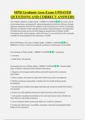 MPH Graduate Area Exam UPDATED  QUESTIONS AND CORRECT ANSWERS