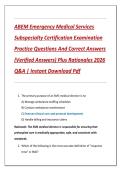 ABEM Emergency Medical Services  Subspecialty Certification Examination  Practice Questions And Correct Answers  &lpar;Verified Answers&rpar; Plus Rationales 2026  Q&A &vert; Instant Download Pdf