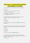 CDH Exam 1 CE UPDATED QUESTIONS  AND CORRECT ANSWERS