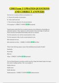 CDH Exam 2 UPDATED QUESTIONS  AND CORRECT ANSWERS