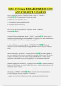 SOCI 172 Exam UPDATED QUESTIONS  AND CORRECT ANSWERS