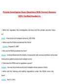 Private Investigator Exam Questions with Correct Answers Pass the Exam&comma; 100&percnt; Verified &lpar;2026 &sol; 2027&rpar; Graded A&plus;
