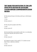 TEST BANK FOR INVITATION TO THE LIFE SPAN FIFTH EDITION BY KATHLEEN STASSEN BERGER COMPREHENSIVE EXAM REVIEW