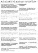 Nurse Coach Exam Test Questions and Answers Graded A
